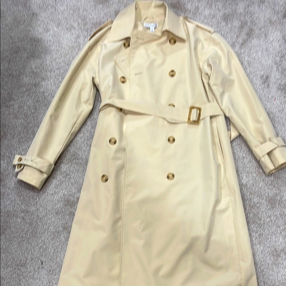 Cream Double-Breasted Trench Coat